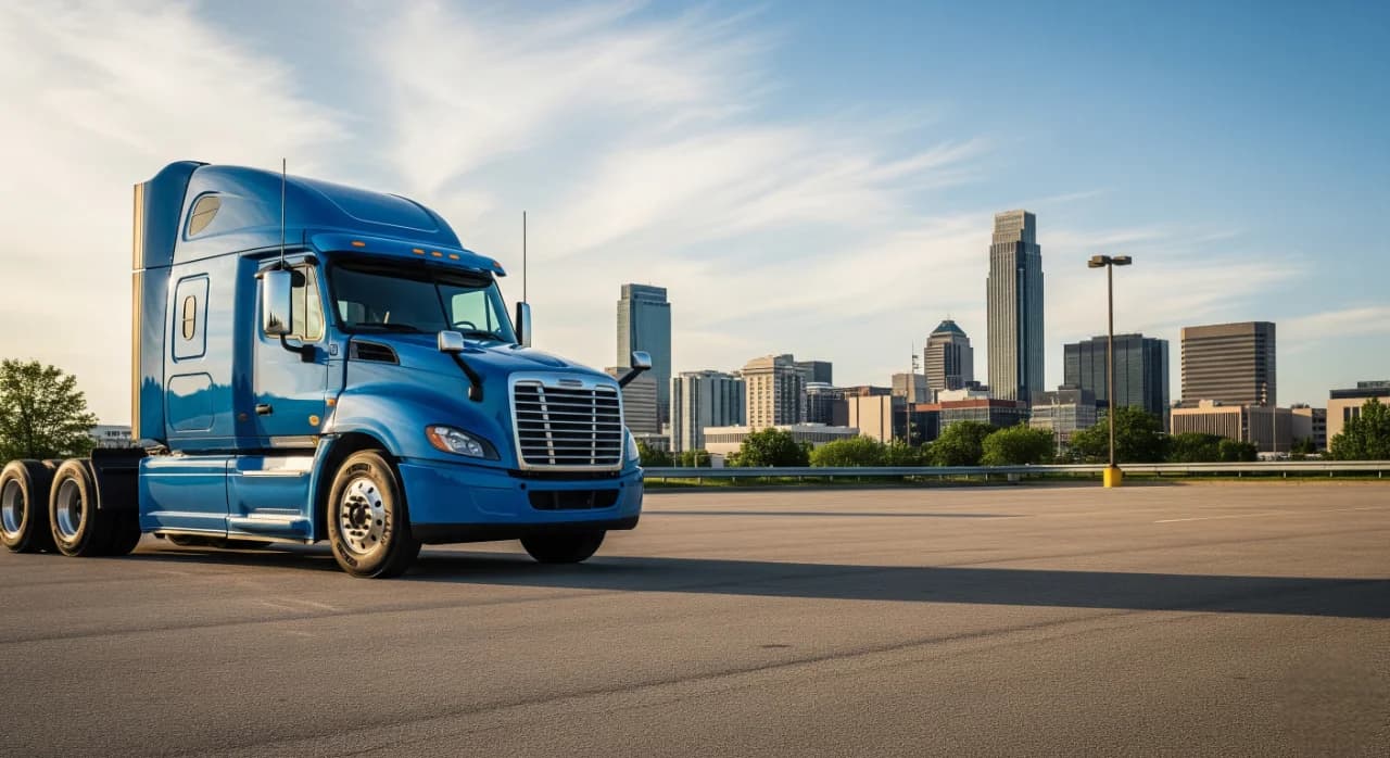 Commercial truck at a crossroads representing factoring decisions